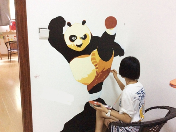 学校墙面涂鸦作画 学校墙面涂鸦作画